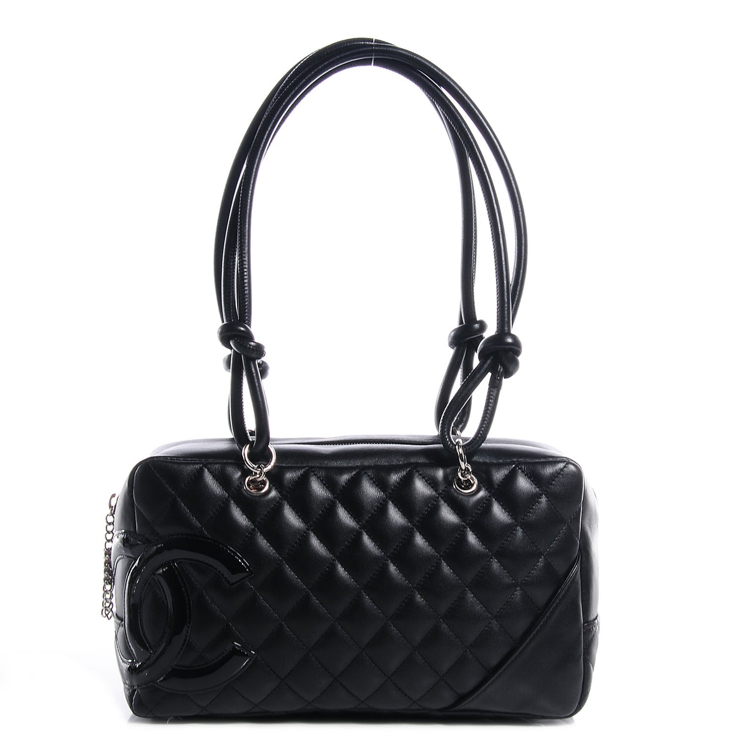 Calfskin Quilted Large Cambon Bowler Black