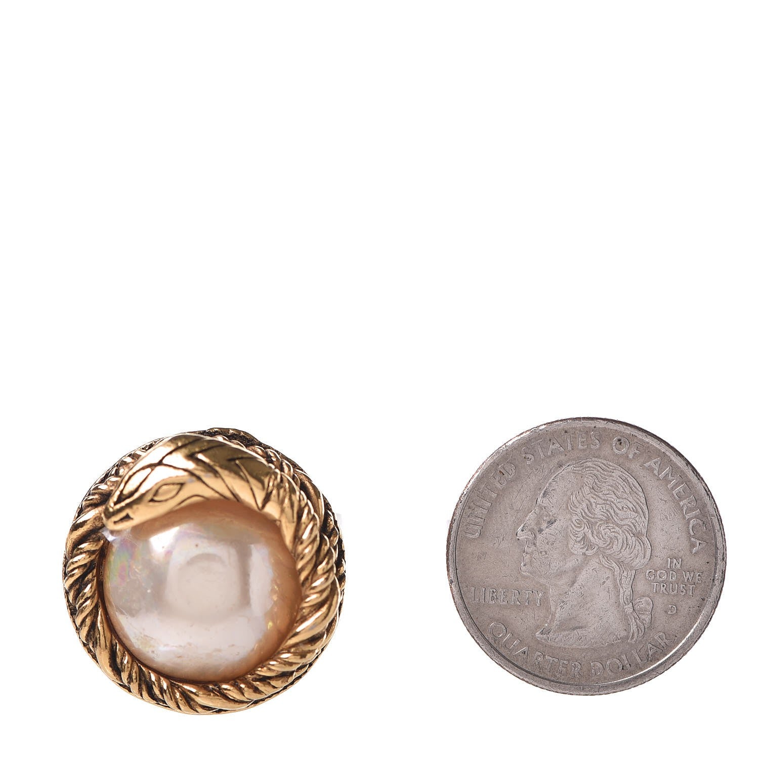 Chanel Pearl Clip On Earrings Gold 2 of 5