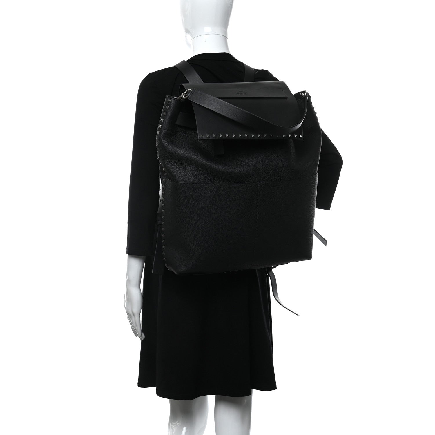Valentino Garavani Grained Calfskin Rockstud Backpack Black 2 of 15