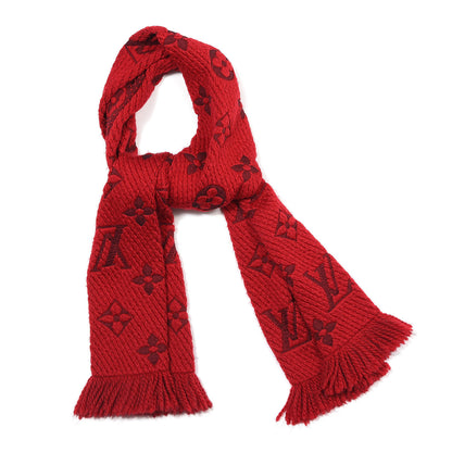 Louis Vuitton Wool Silk Logomania Scarf Rubis 1 of 3