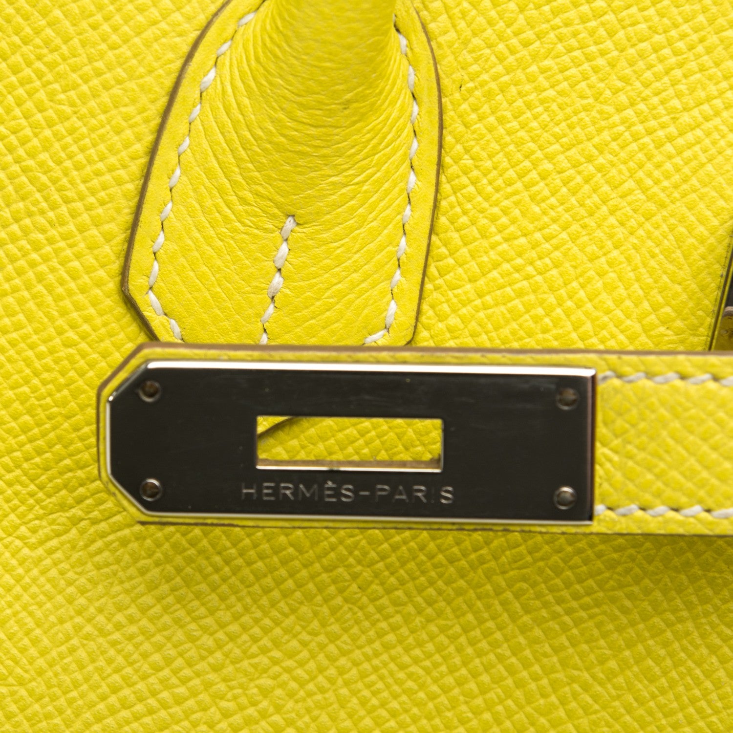 Hermes Epsom Candy Birkin 35 Lime Gris Perle 11 of 24