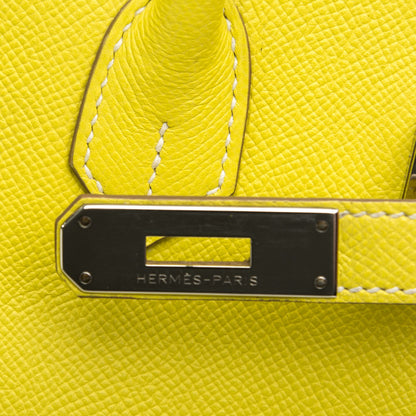 Hermes Epsom Candy Birkin 35 Lime Gris Perle 11 of 24