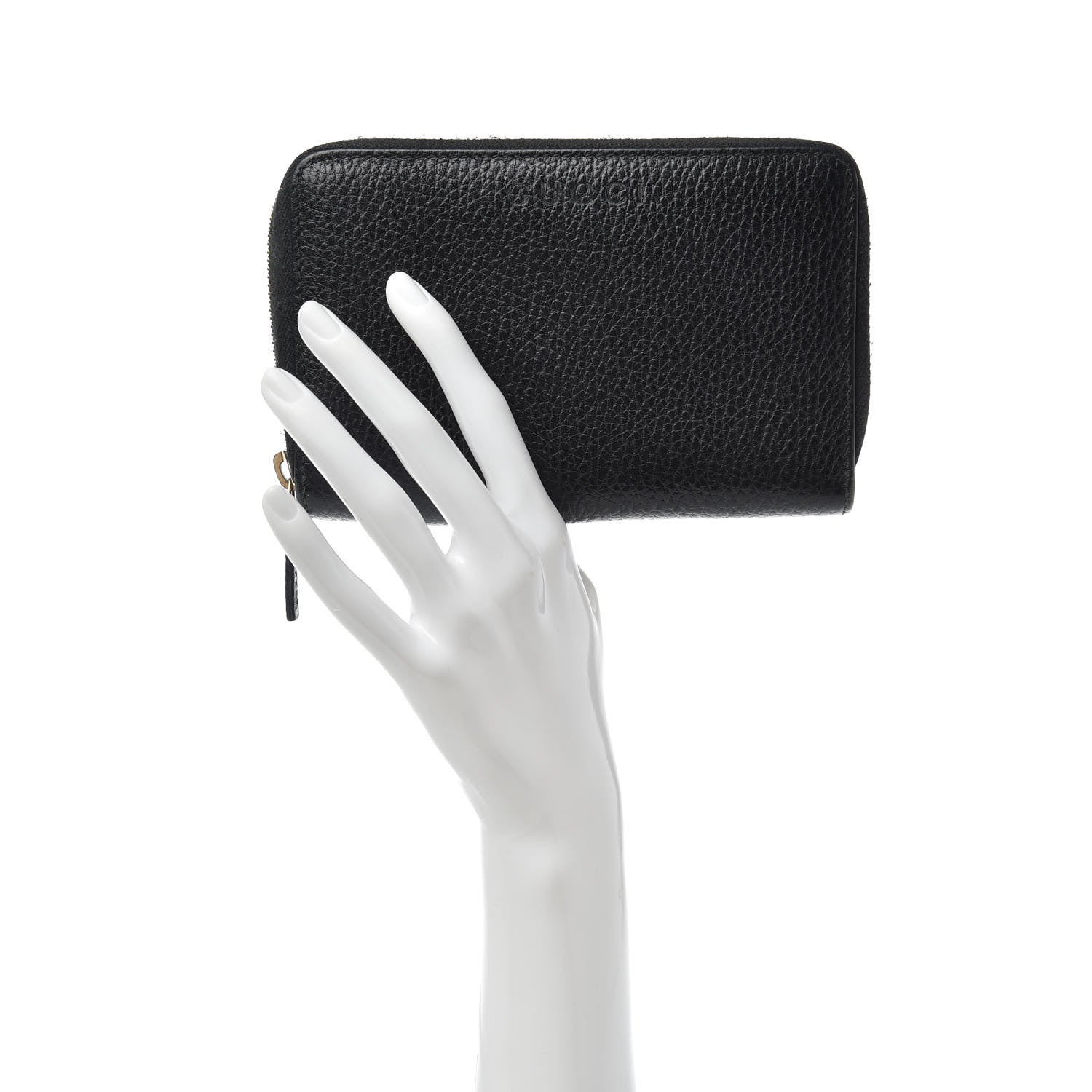 Gucci Pebbled Calfskin Zip Around Wallet Black 2 of 6