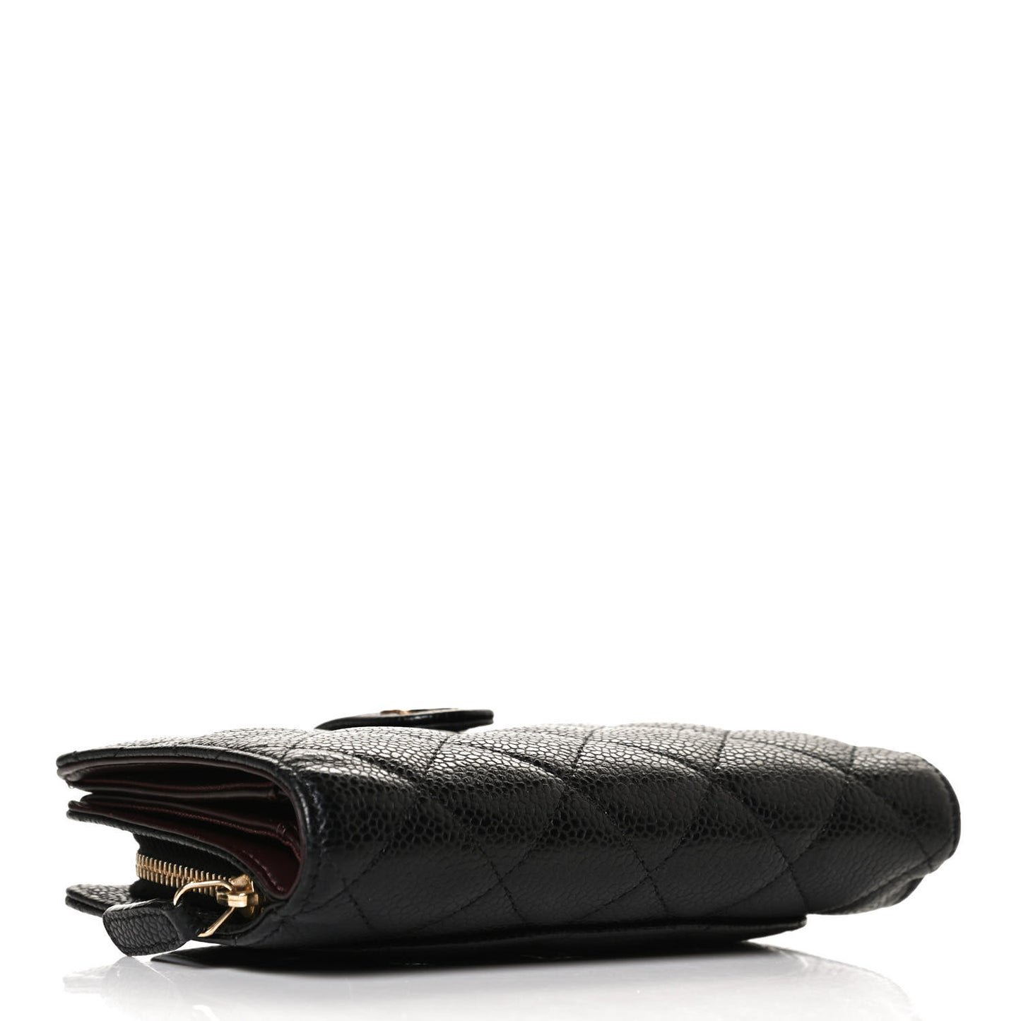 Caviar Quilted CC French Wallet Black
