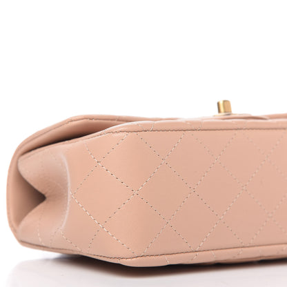 Chanel Lambskin Quilted Mini Top Handle Rectangular Flap Beige 6 of 11