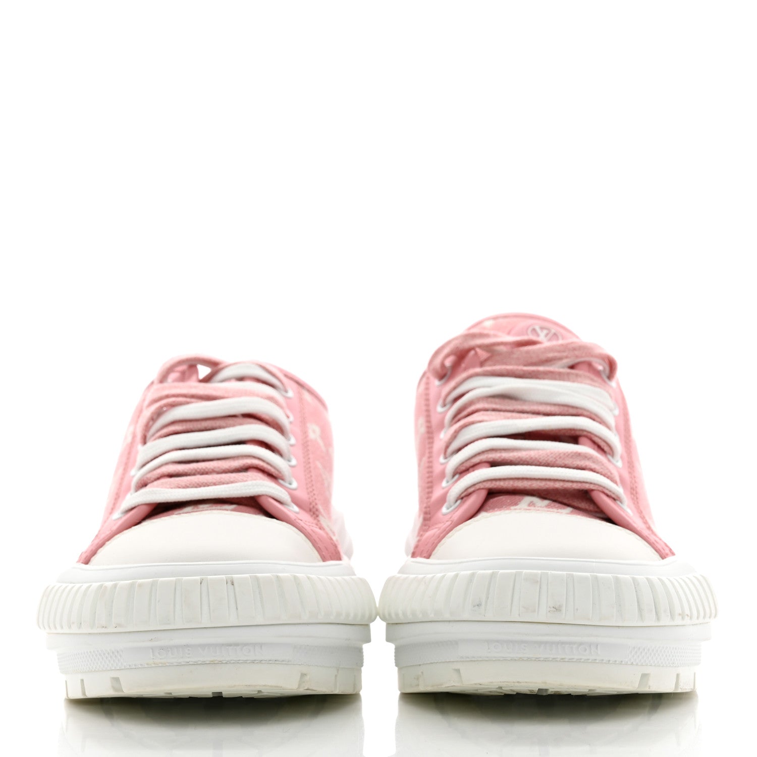 Louis Vuitton Denim Monogram Squad Sneakers 37.5 Pink 2 of 17