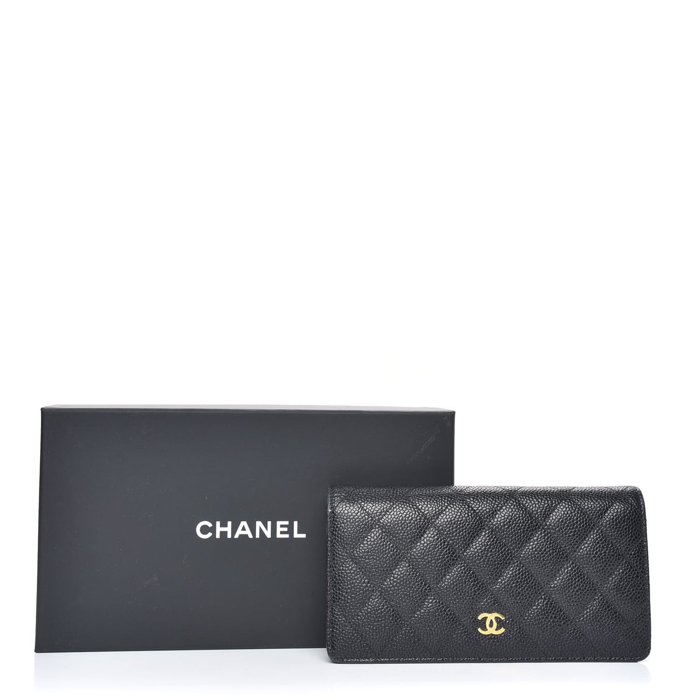 Caviar Quilted Yen Wallet Black