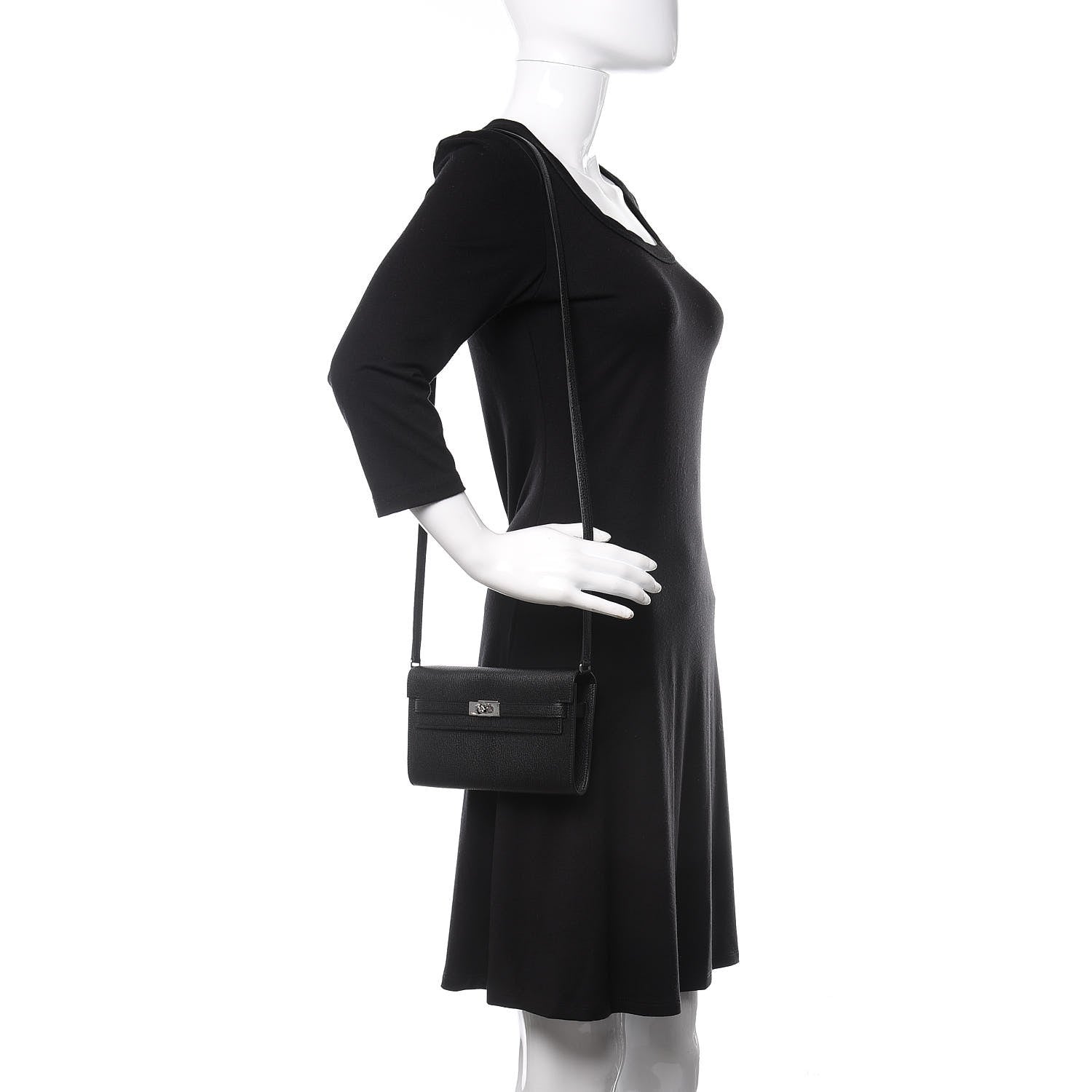 Hermes Chevre Mysore Kelly Wallet To Go Black 2 of 10