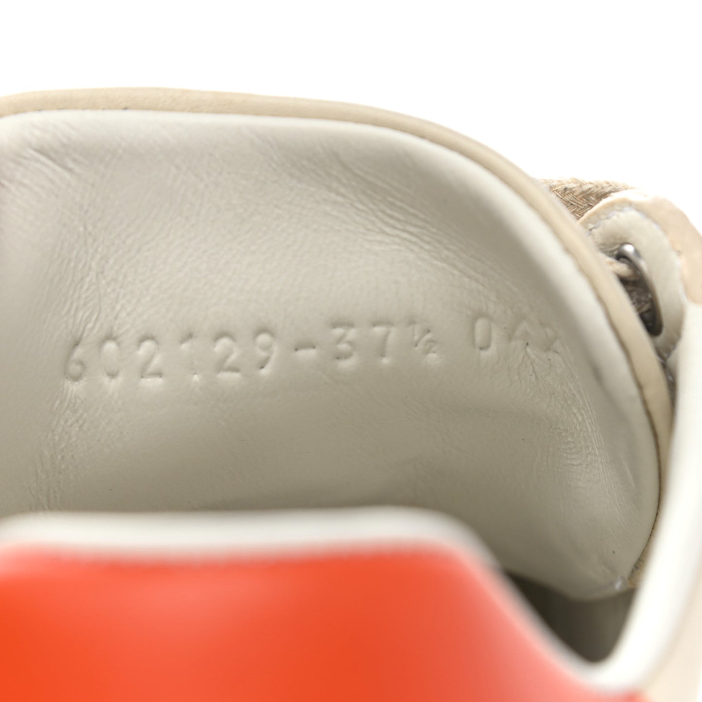 X DISNEY Miro Soft Calfskin Mickey Mouse Print Womens Ace Sneakers 37.5 Ivory Deep Orange