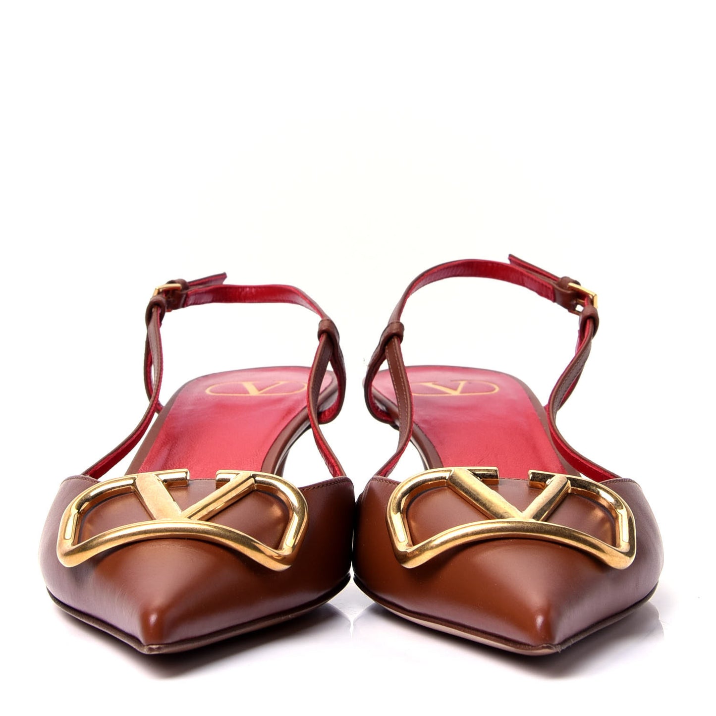 Calfskin Vlogo Slingback 40mm Pumps 39.5 Gingerbread
