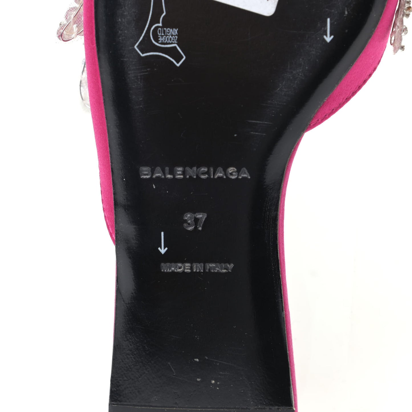 Satin Sequin Embellished Slash Slippers 37 Fuchsia