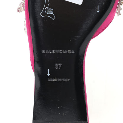 Balenciaga Satin Sequin Embellished Slash Slippers 37 Fuchsia 5 of 7