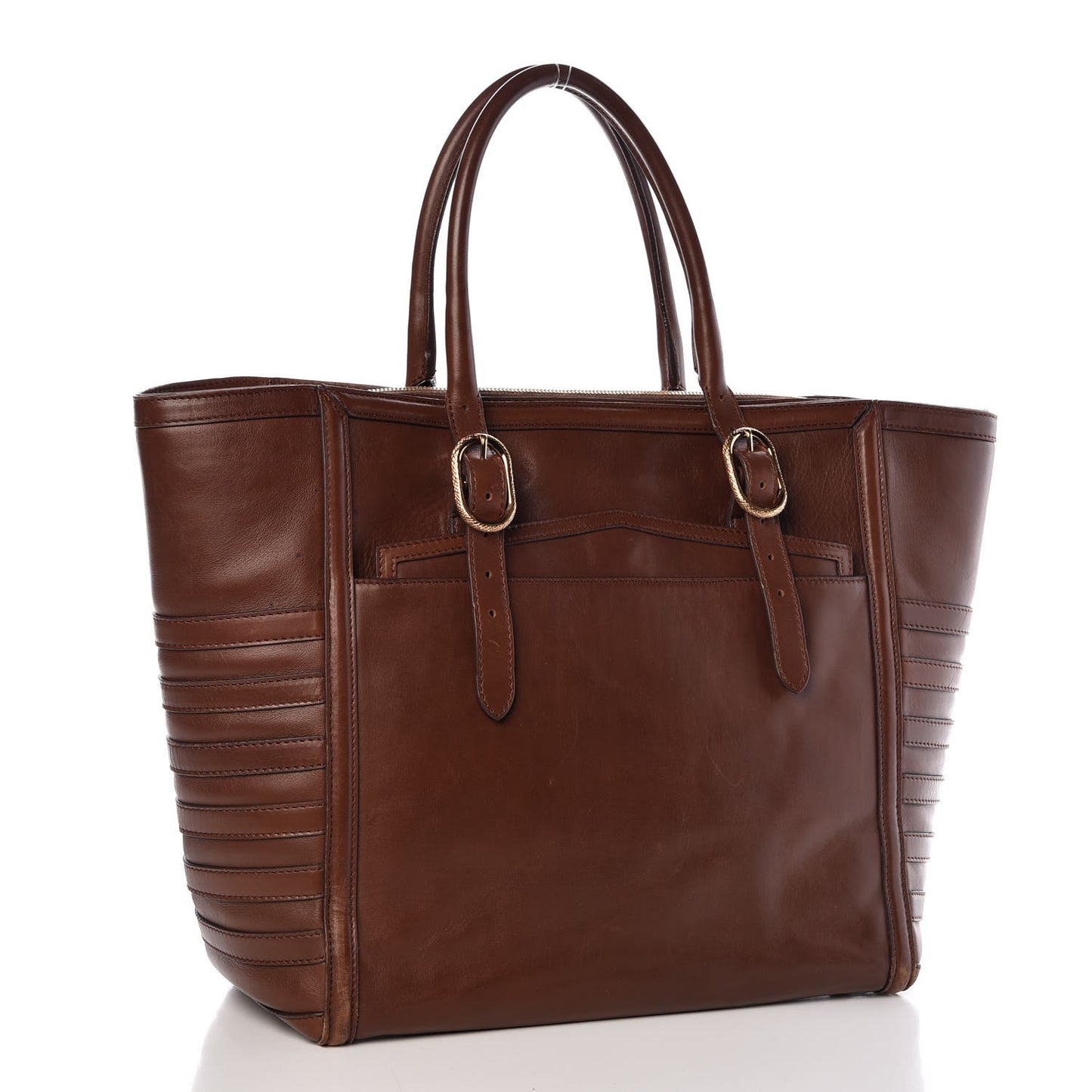 Calfskin Farida Shopping Bag Havane