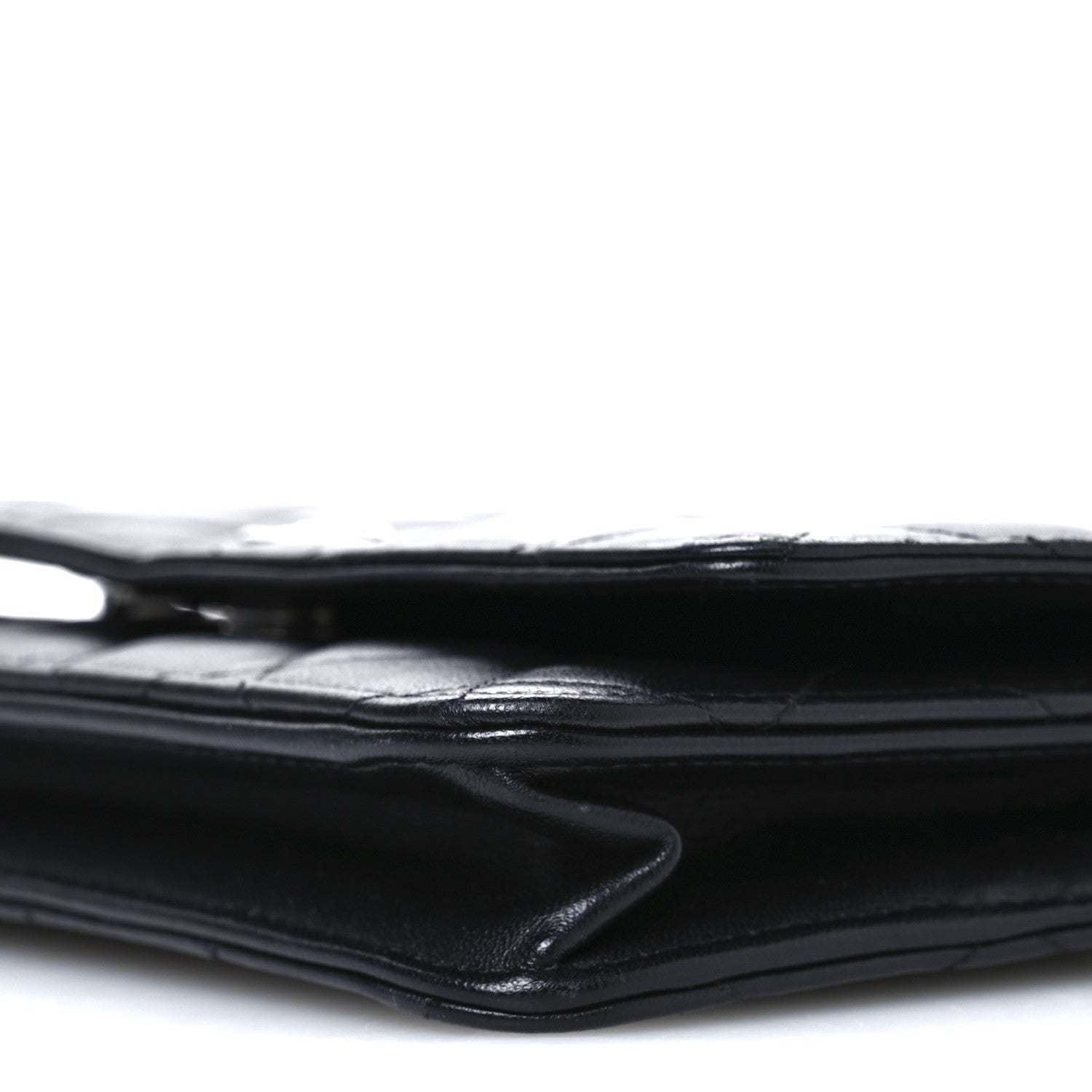 Chanel Lambskin Quilted Wallet On Chain WOC Black 11 of 12