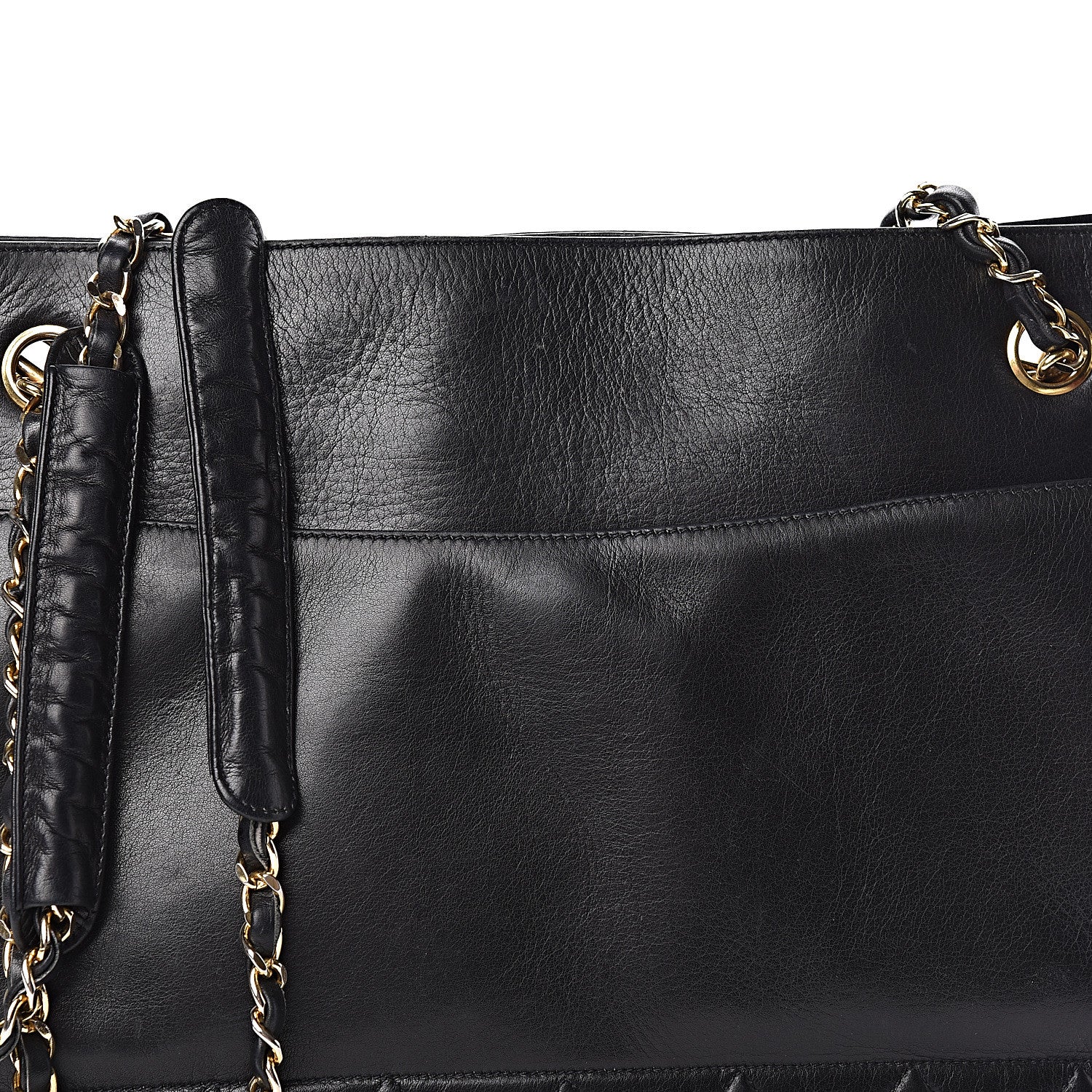 Chanel Lambskin Quilted Shopping Tote Black 15 of 15