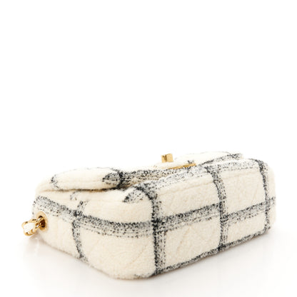 Chanel Wool Tweed Quilted Small Elegant Chain Flap White 4 of 11
