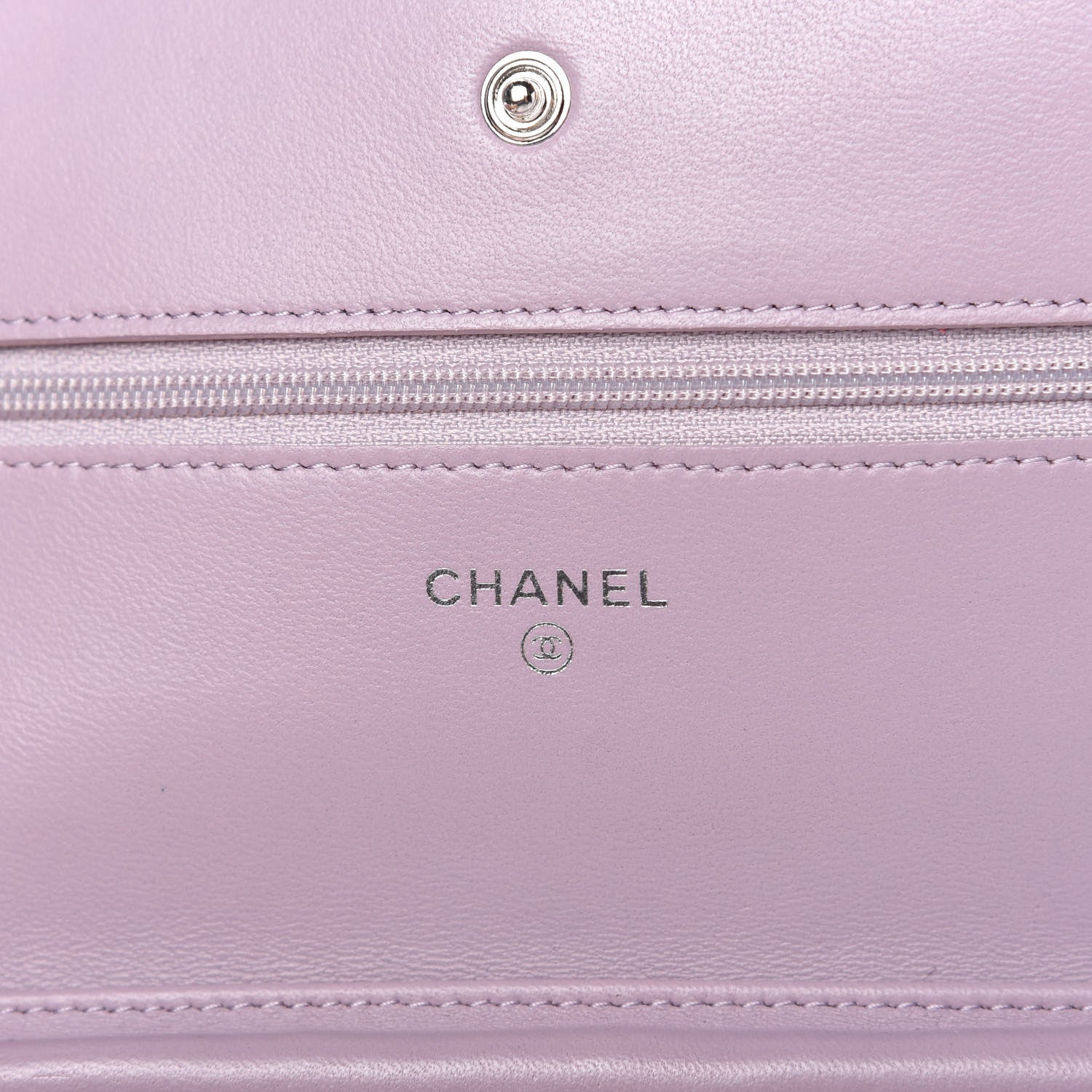Chanel Lambskin Quilted Wallet On Chain WOC Light Purple 8 of 12