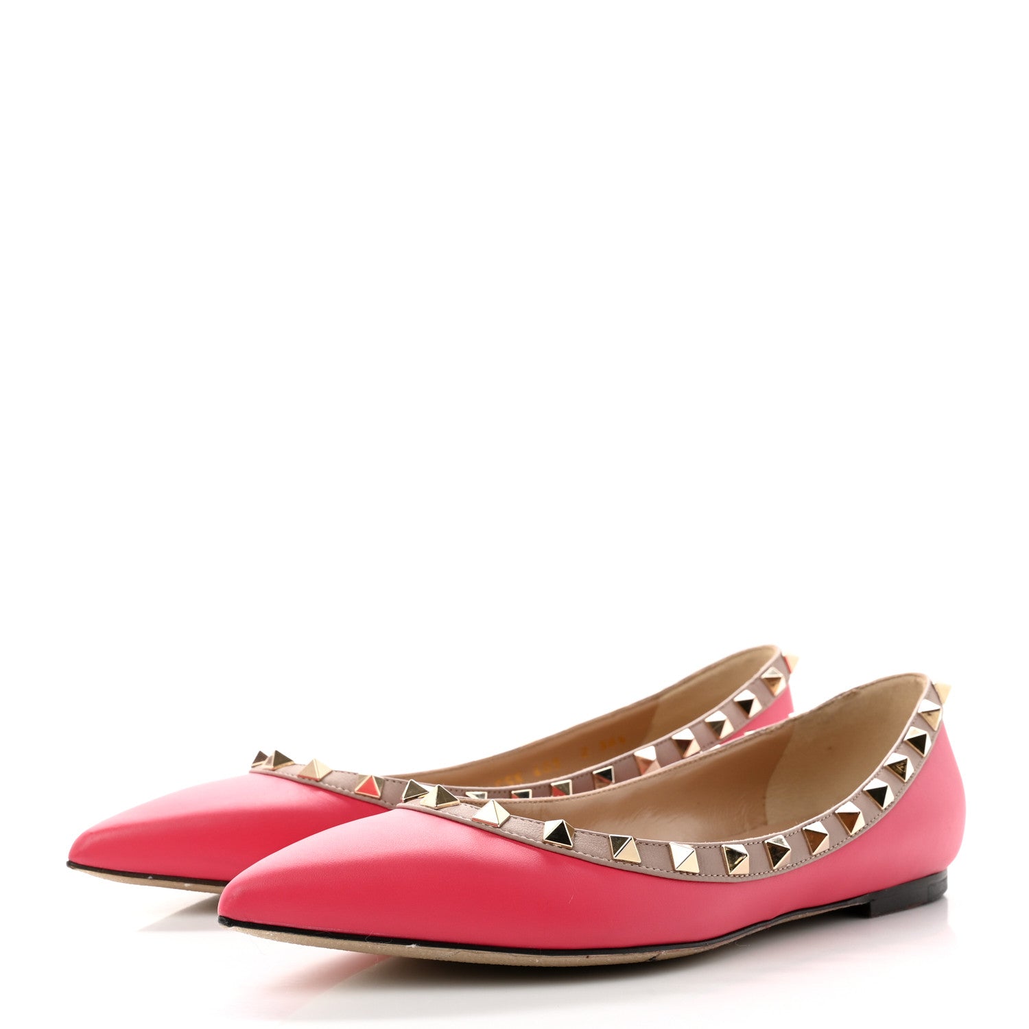 Valentino Garavani Calfskin Nappa Rockstud Ballerina Flats 36.5 Deep Fuxia Poudre 3 of 8