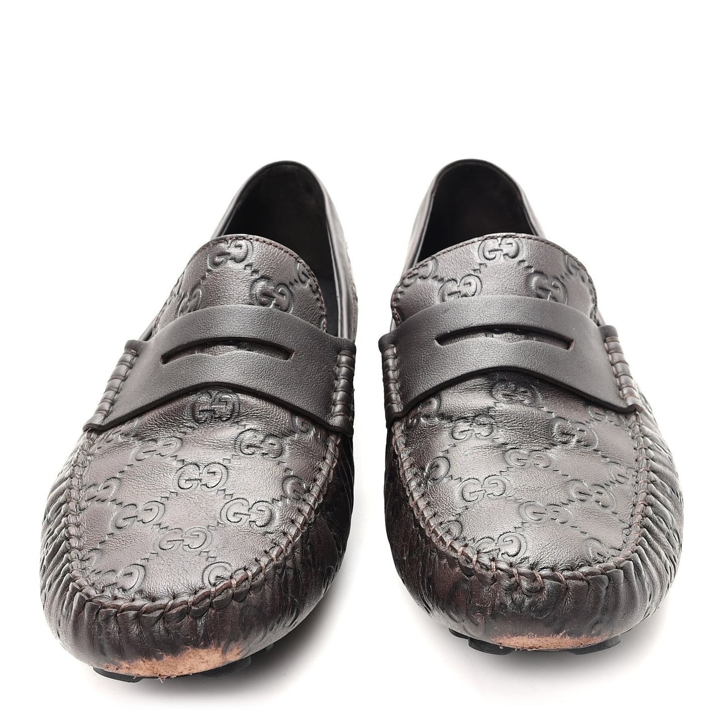 Guccissima Mens Driver Loafers 8 Chocolate
