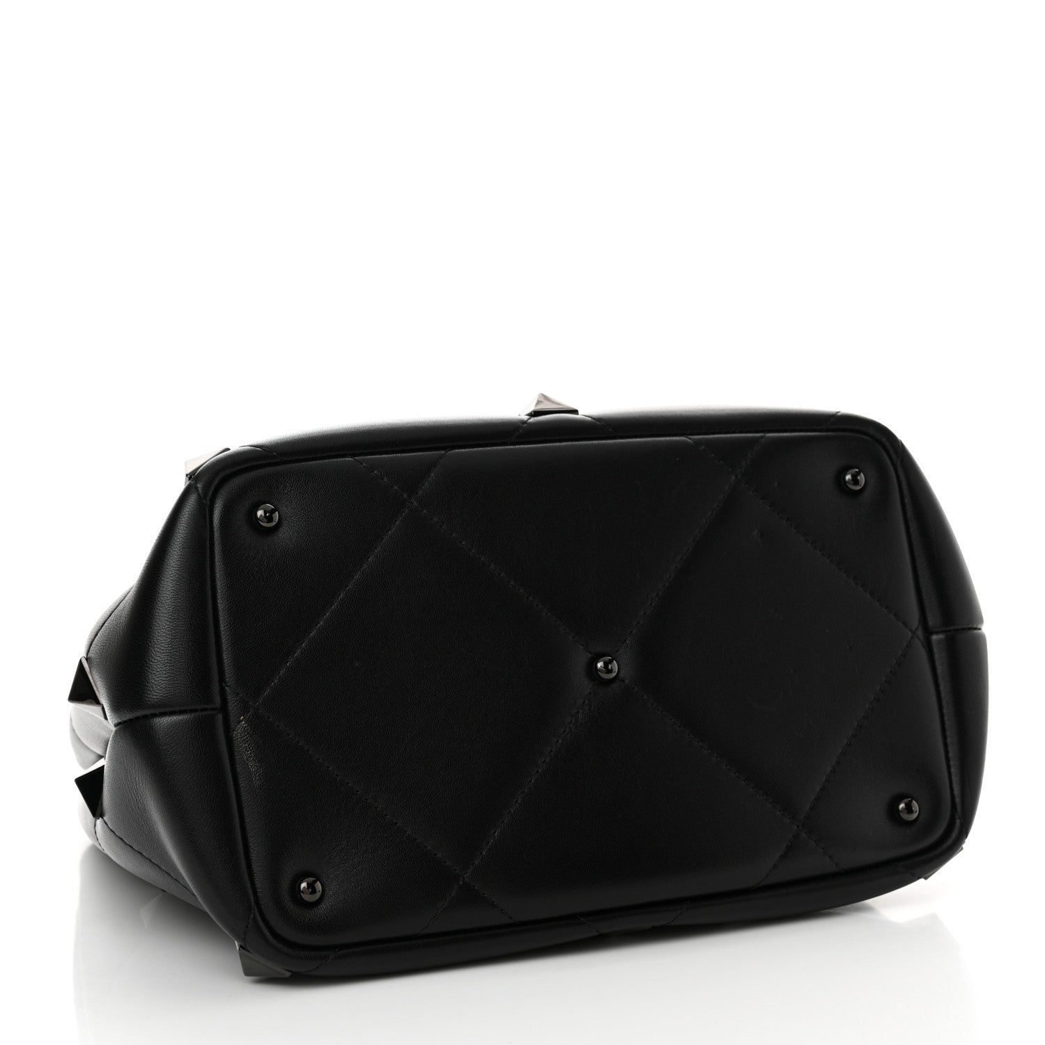 Valentino Garavani Nappa Monochrome Roman Stud The Handle Bag Black 4 of 12