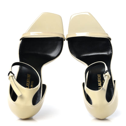 Saint Laurent Patent Calfskin Opyum 110 Sandals 37 Neutro 2 of 8