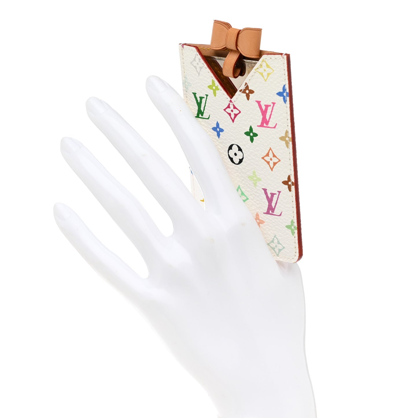 Monogram Multicolor Mirror and Case Pouch White