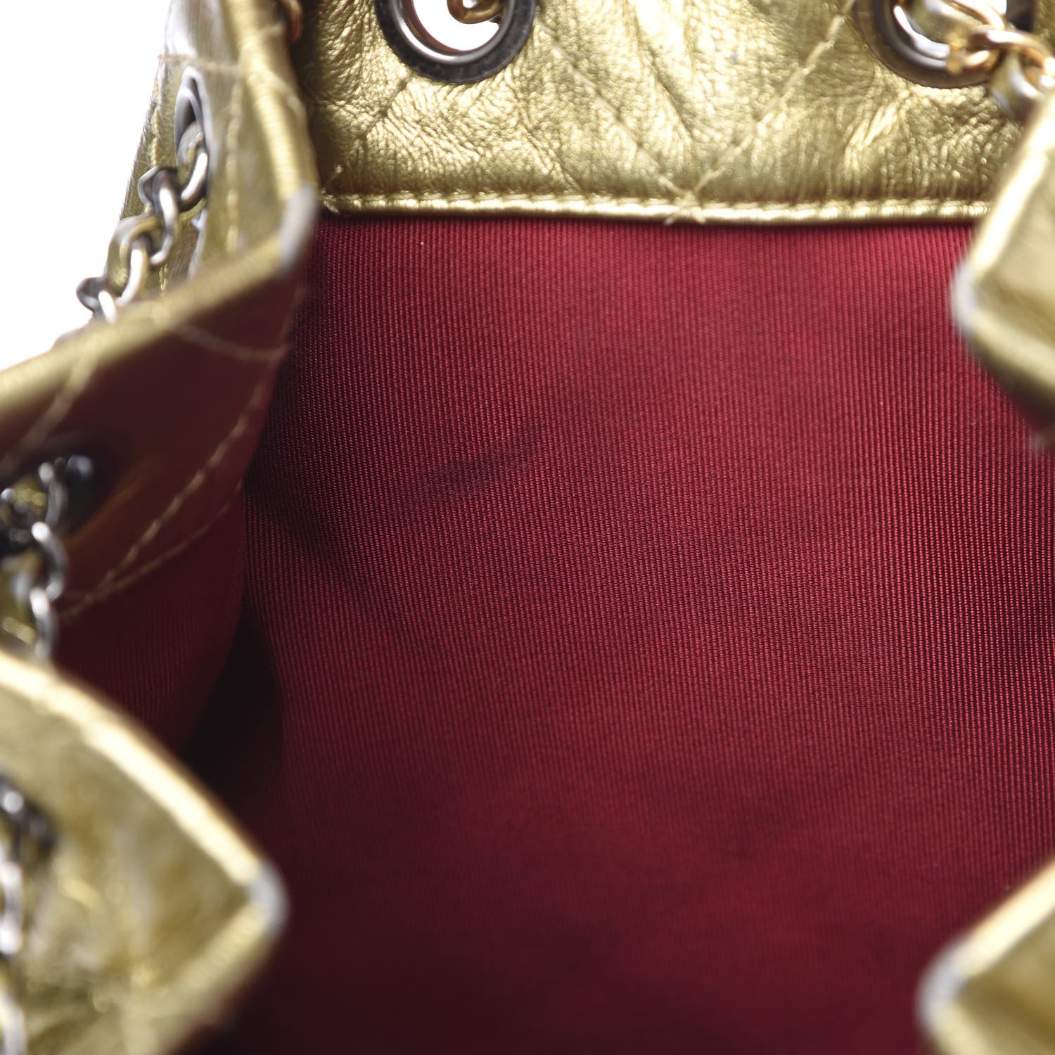 Chanel Metallic Lambskin Small Quilted Gabrielle Backpack Gold 11 of 12