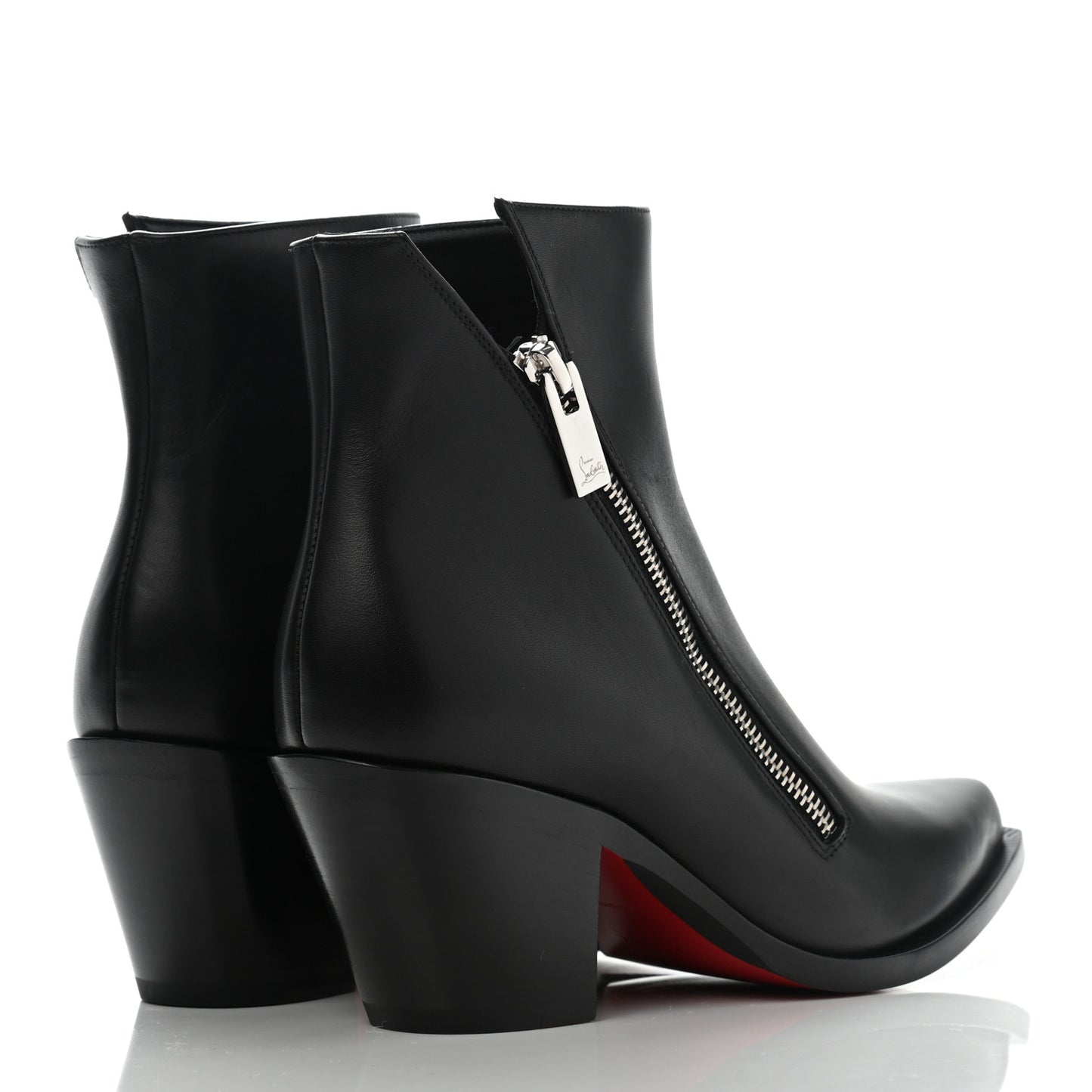 Calfskin Santiazip 65 Ankle Bootie 35 Black