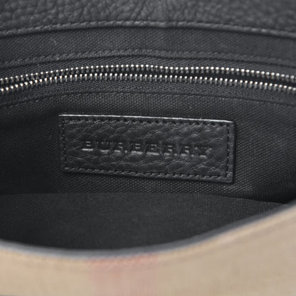 Burberry Mega Check Grainy Calfskin Small Gowan Messenger Bag Black 6 of 15