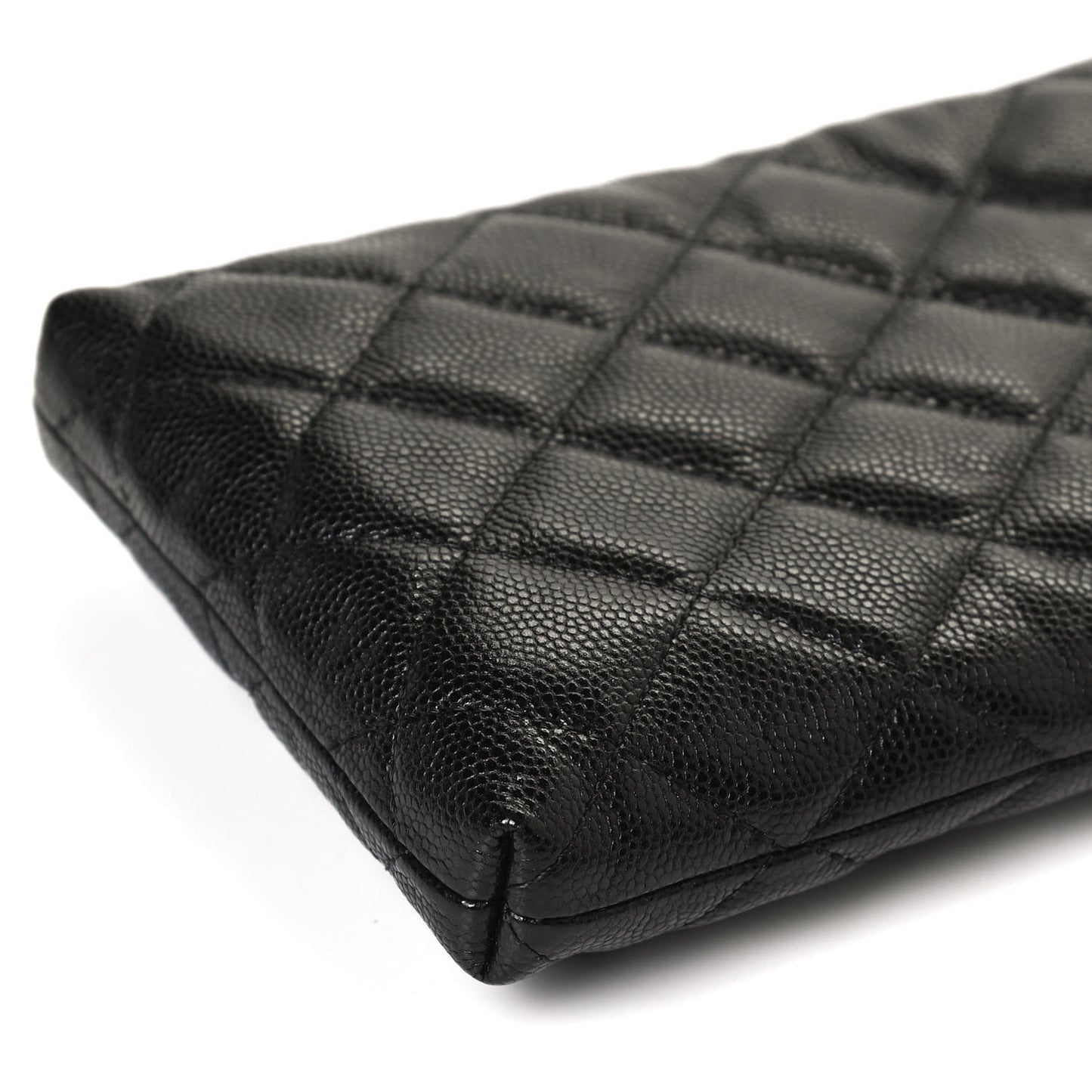Caviar Quilted French New Wave Phone Holder With Chain Black