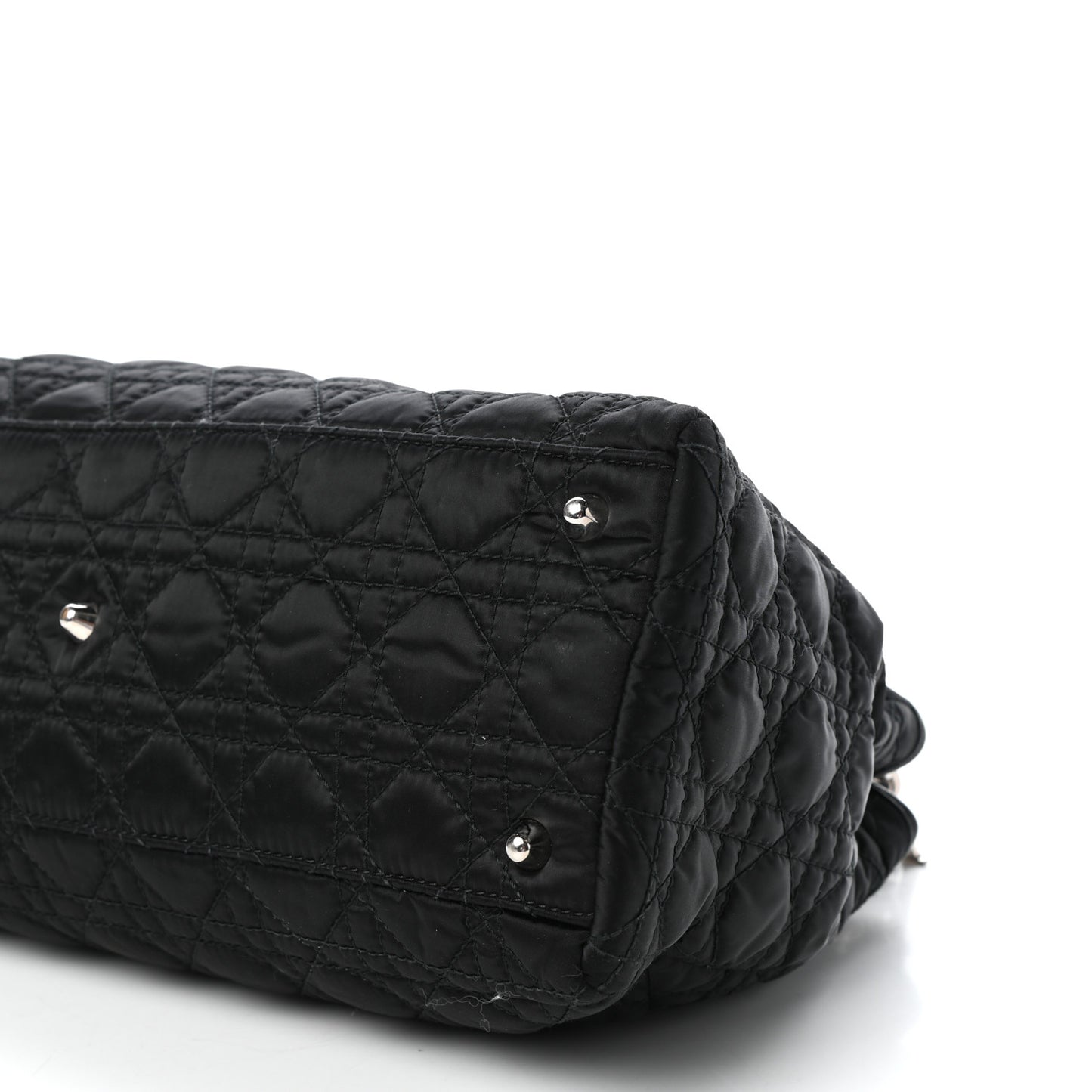 Satin Cannage Charming Lock Flap Shoulder Bag Black