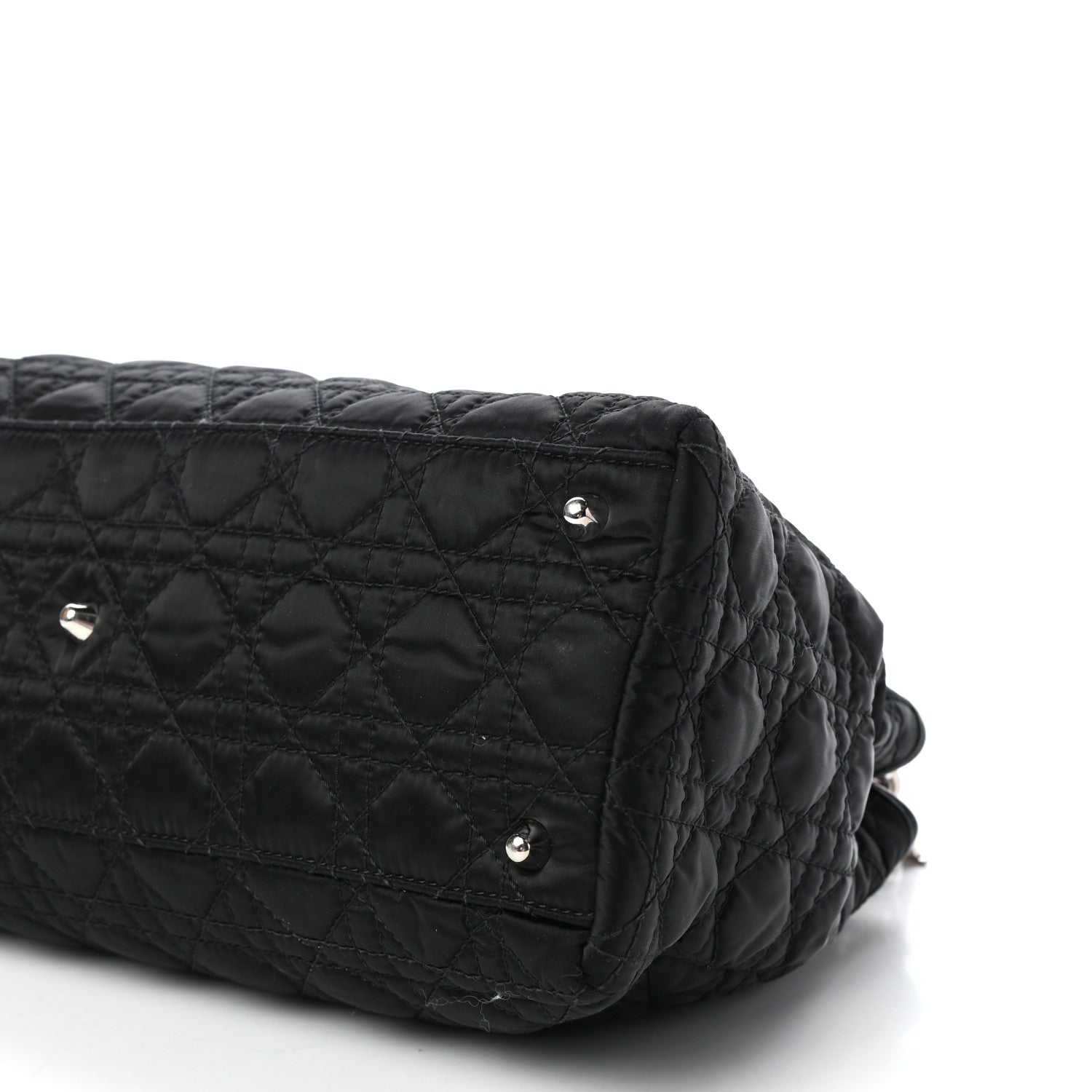 Christian Dior Satin Cannage Charming Lock Flap Shoulder Bag Black 9 of 10