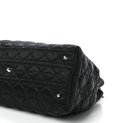 Christian Dior Satin Cannage Charming Lock Flap Shoulder Bag Black 9 of 10