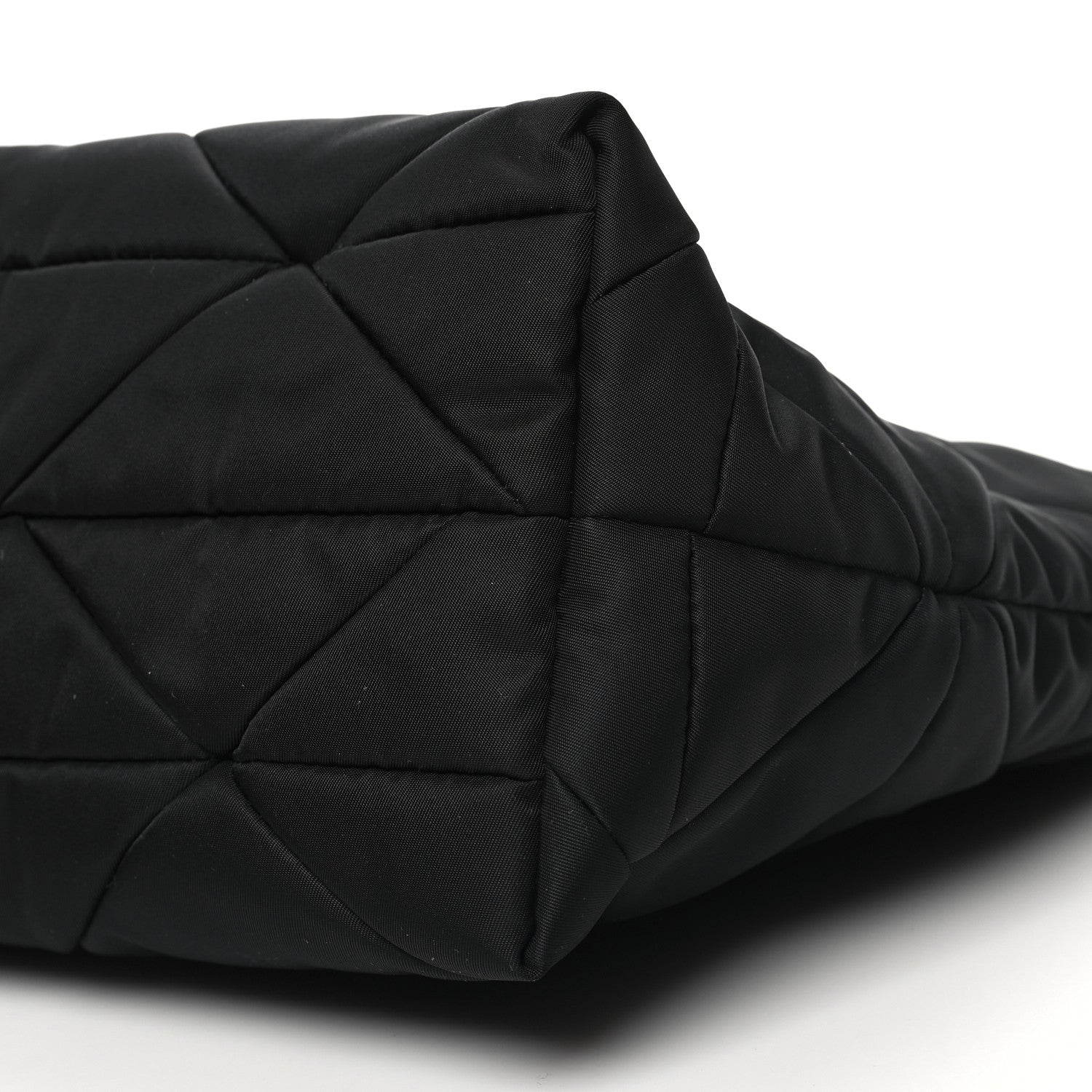 Prada Re-Nylon Nappa Triangle Quilted Padded Double Handled Zip Pocket Tote Black 9 of 9