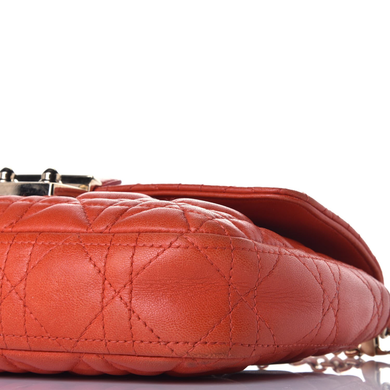 Christian Dior Lambskin Cannage Miss Dior Promenade Pouch Vermillion 8 of 10