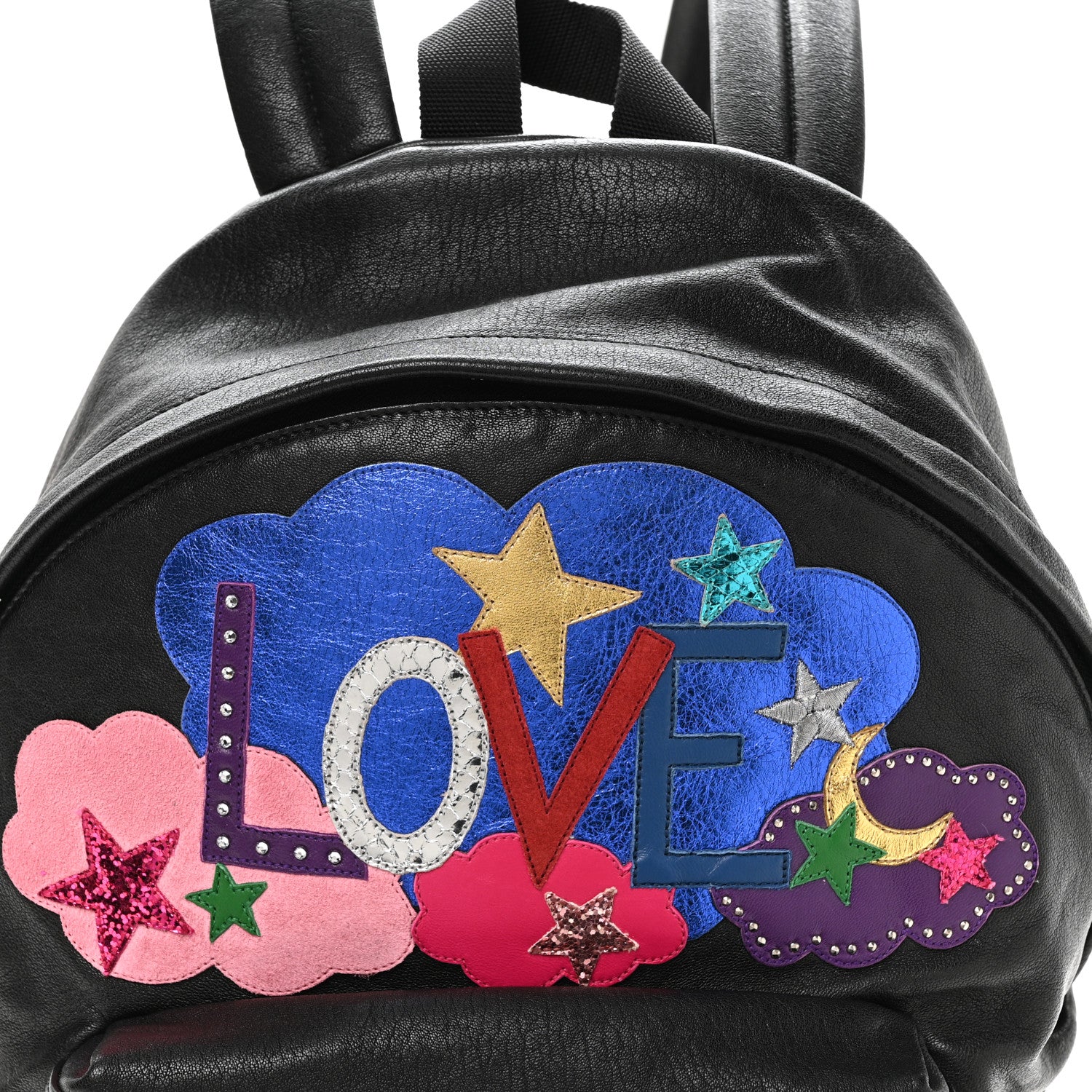 Saint Laurent Sheepskin Love Appliqué Mini City Backpack Black 8 of 10