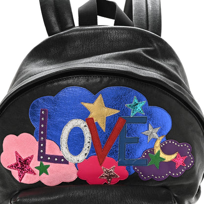 Saint Laurent Sheepskin Love Appliqué Mini City Backpack Black 8 of 10