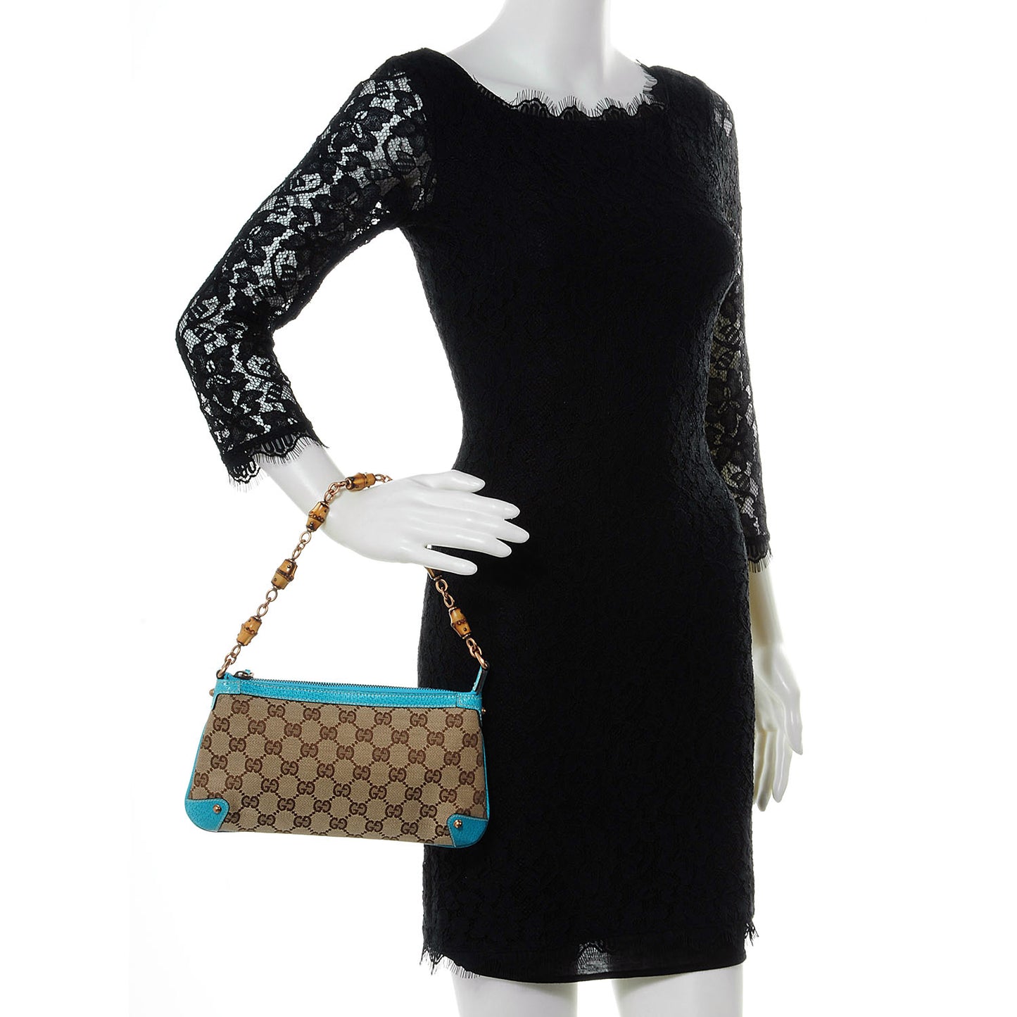 Monogram Bamboo Pochette Turquoise