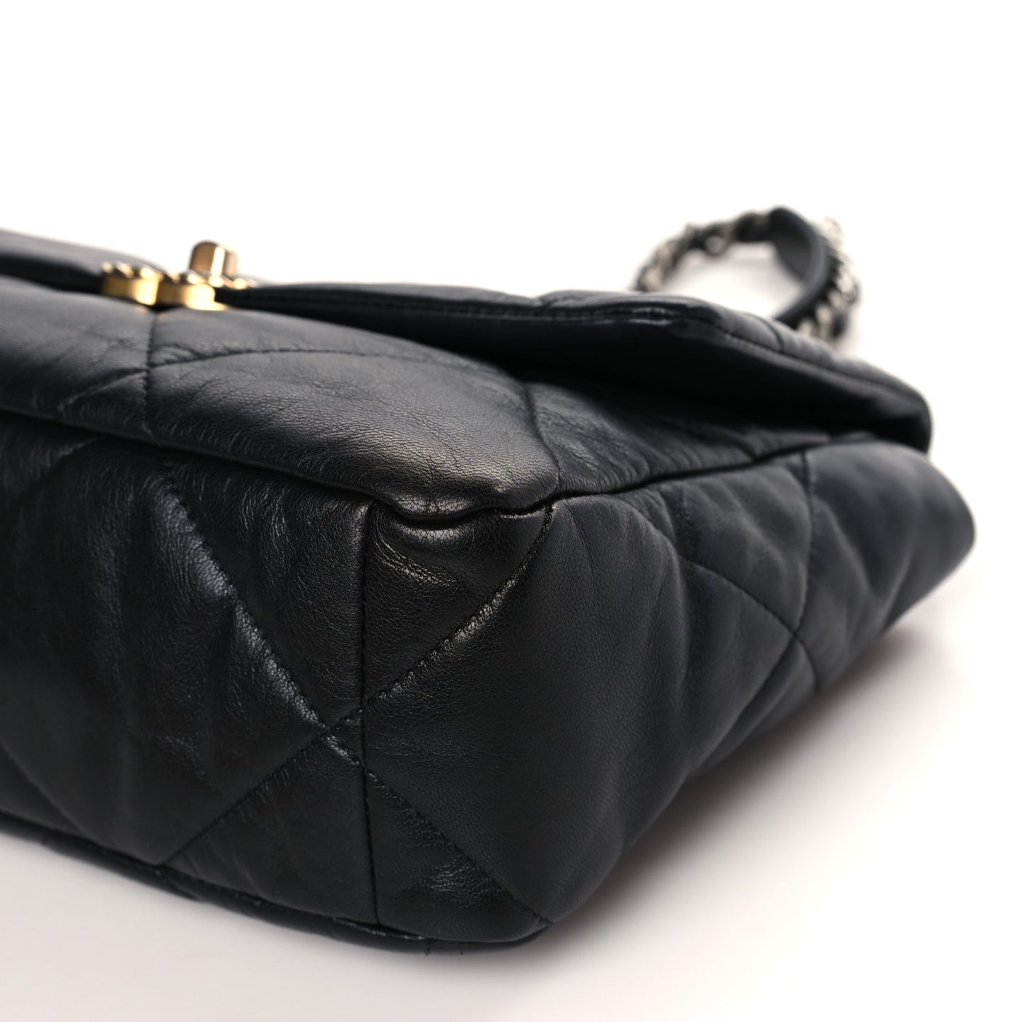 Lambskin Quilted Large Chanel 19 Flap Black