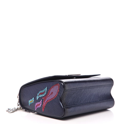 Louis Vuitton Epi Sequins Flame Twist Shoulder Bag MM Blue Nuit 3 of 8