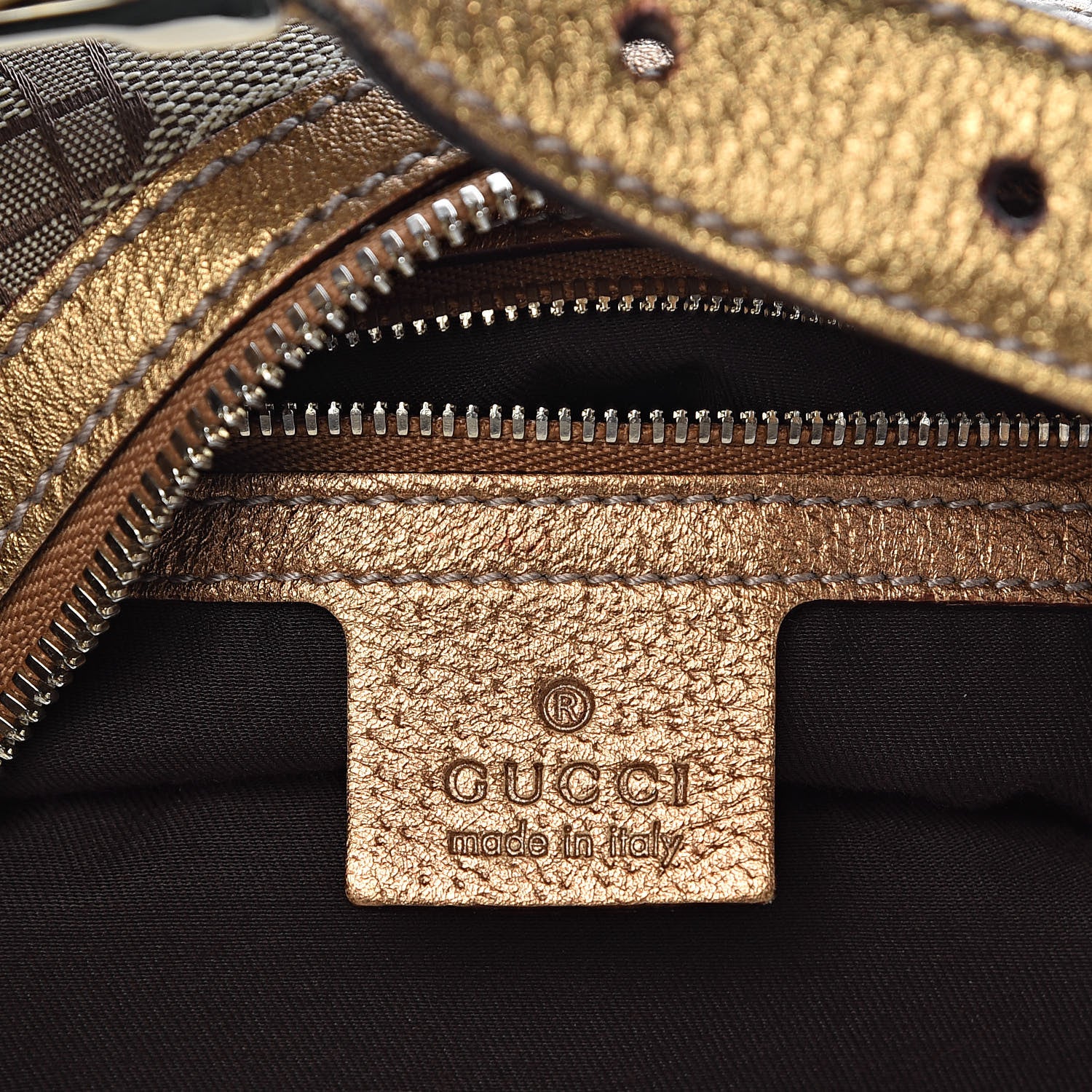 Gucci Canvas Horsebit Glam Hobo Bronze 6 of 10
