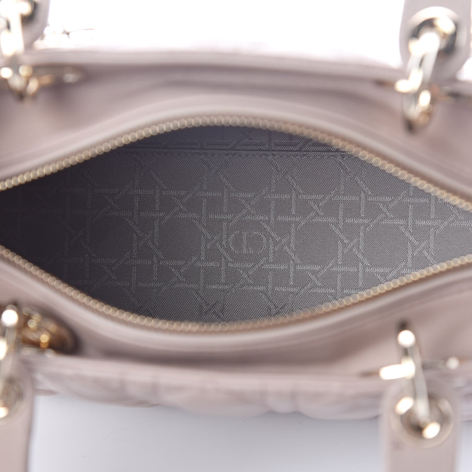 Christian Dior Lambskin Cannage Medium Lady Dior Taupe 5 of 9