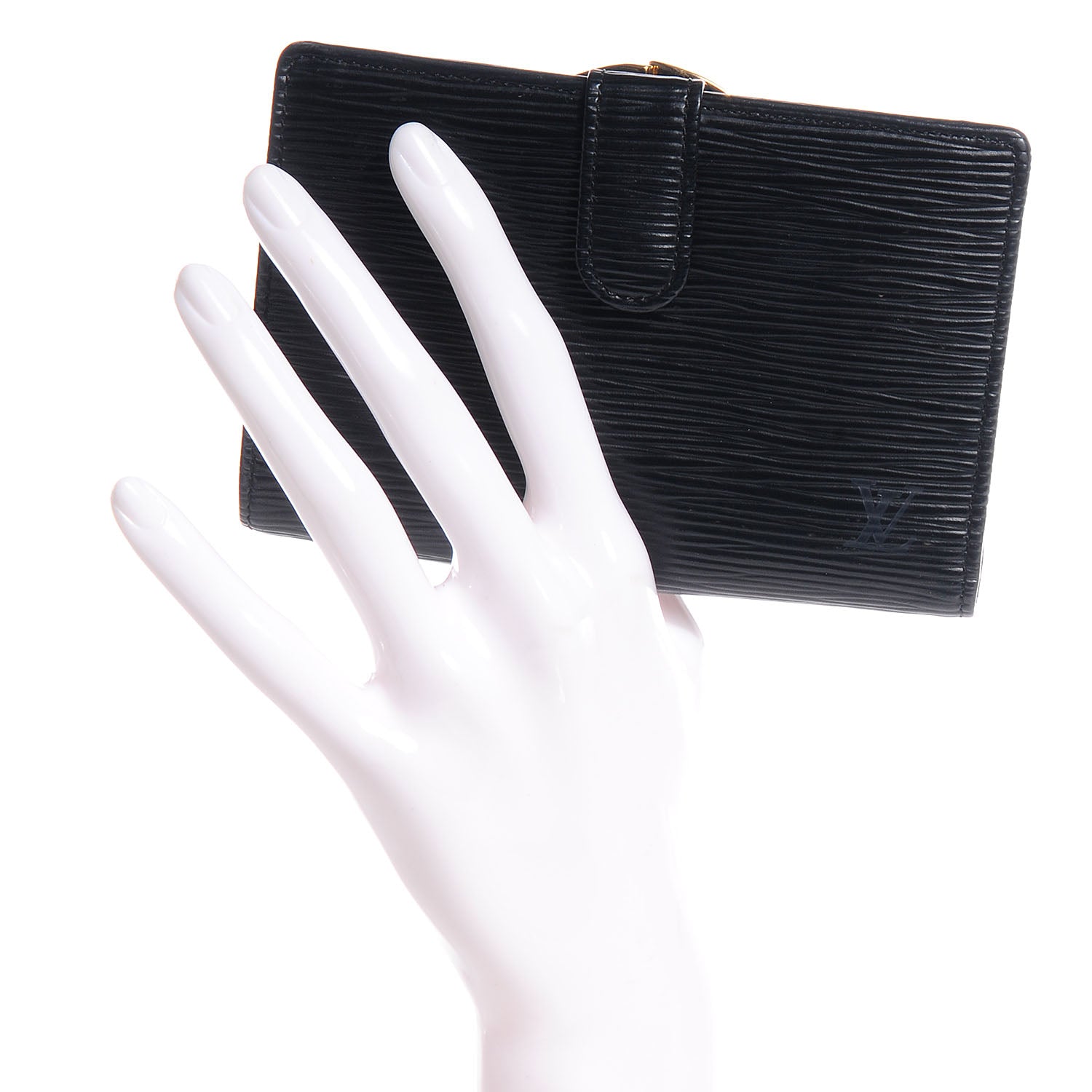 Louis Vuitton Epi French Purse Wallet Black 2 of 7