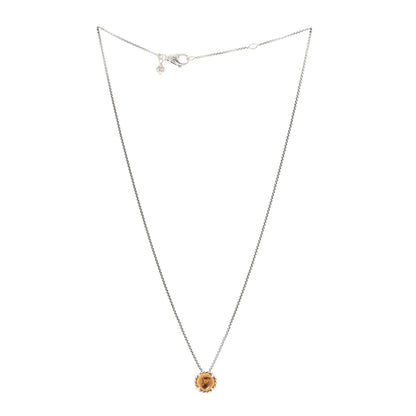 David Yurman Sterling Silver Citrine 8mm Petite Chatelaine Pendant Necklace 3 of 5