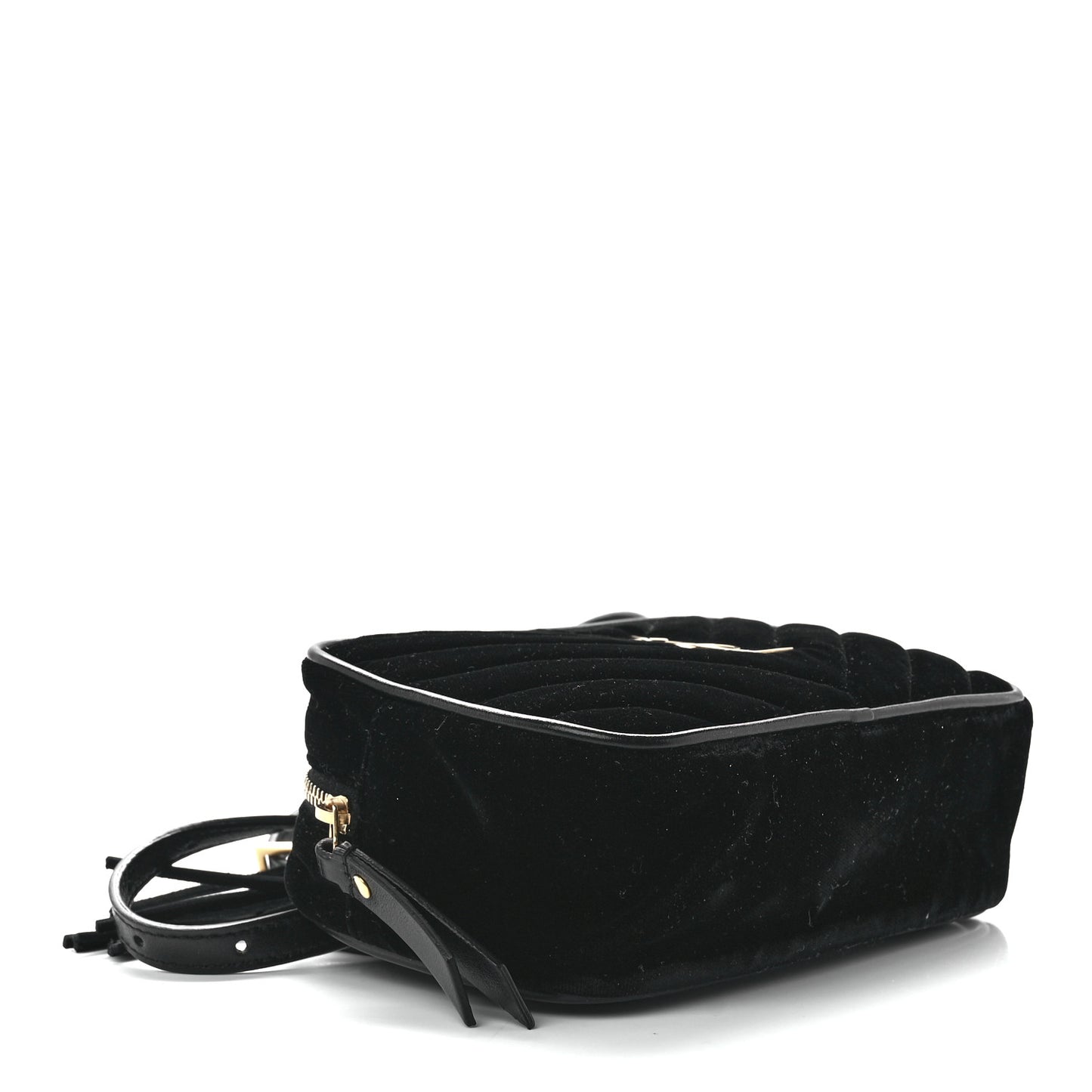 Velour Matelasse Monogram Lou Belt Bag Black