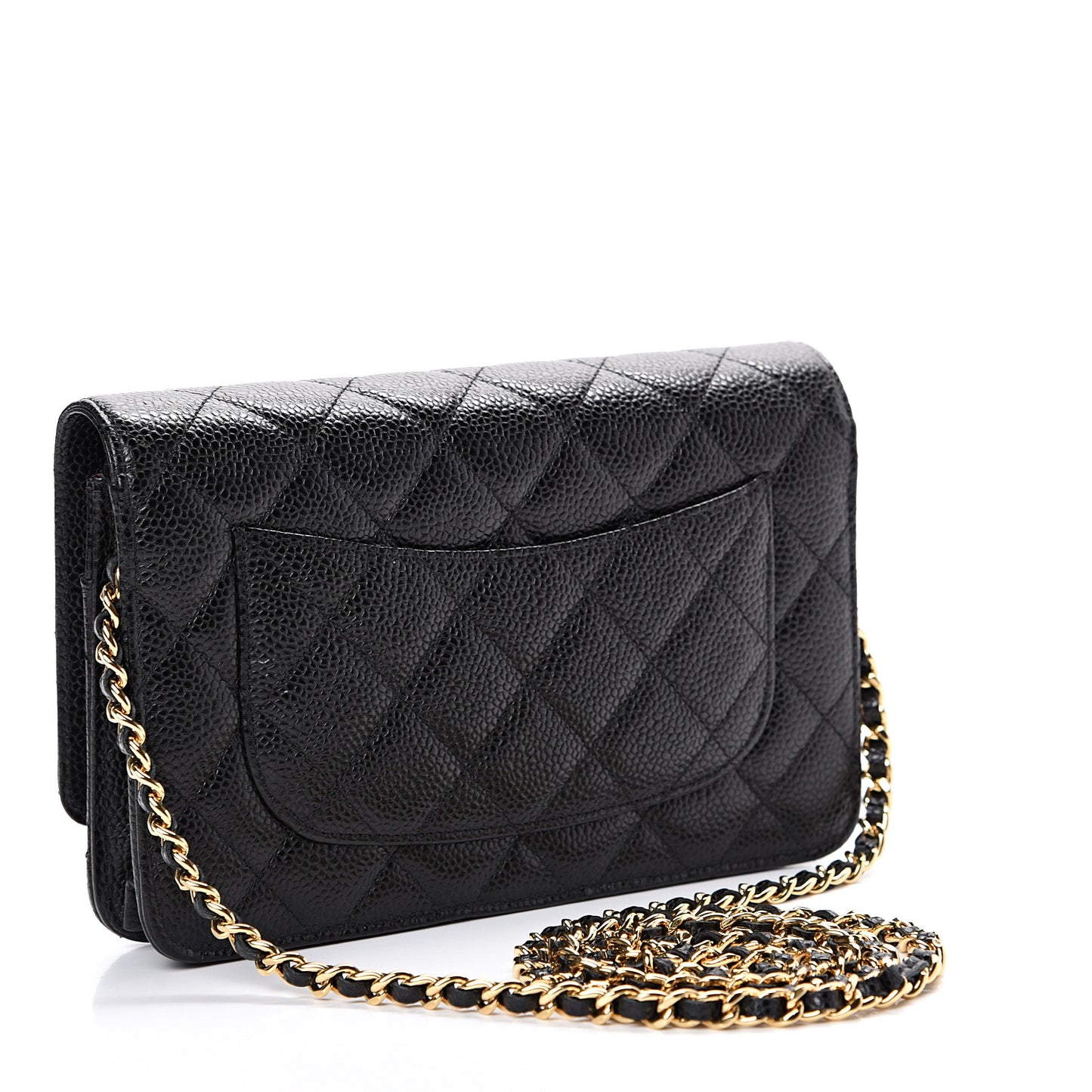 Caviar Quilted Wallet On Chain WOC Black