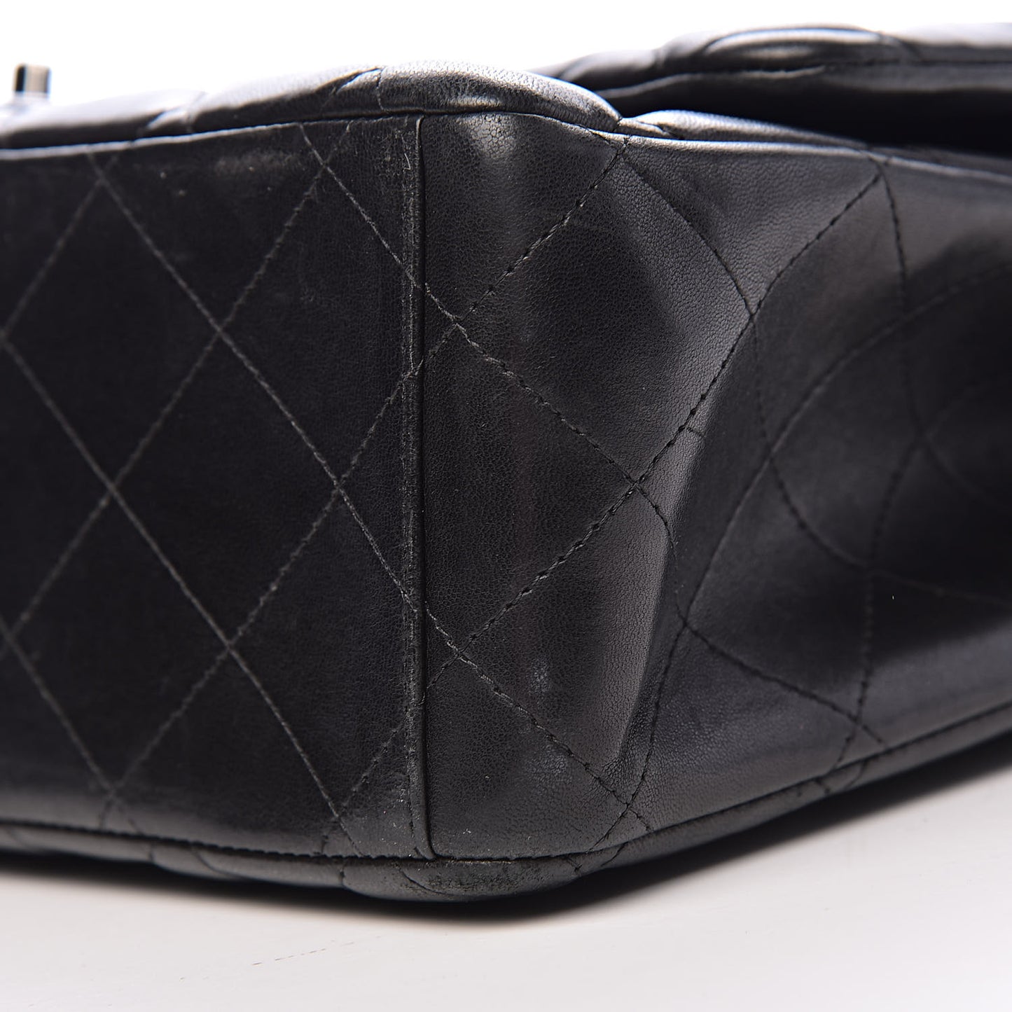 Lambskin Quilted Maxi Double Flap Black