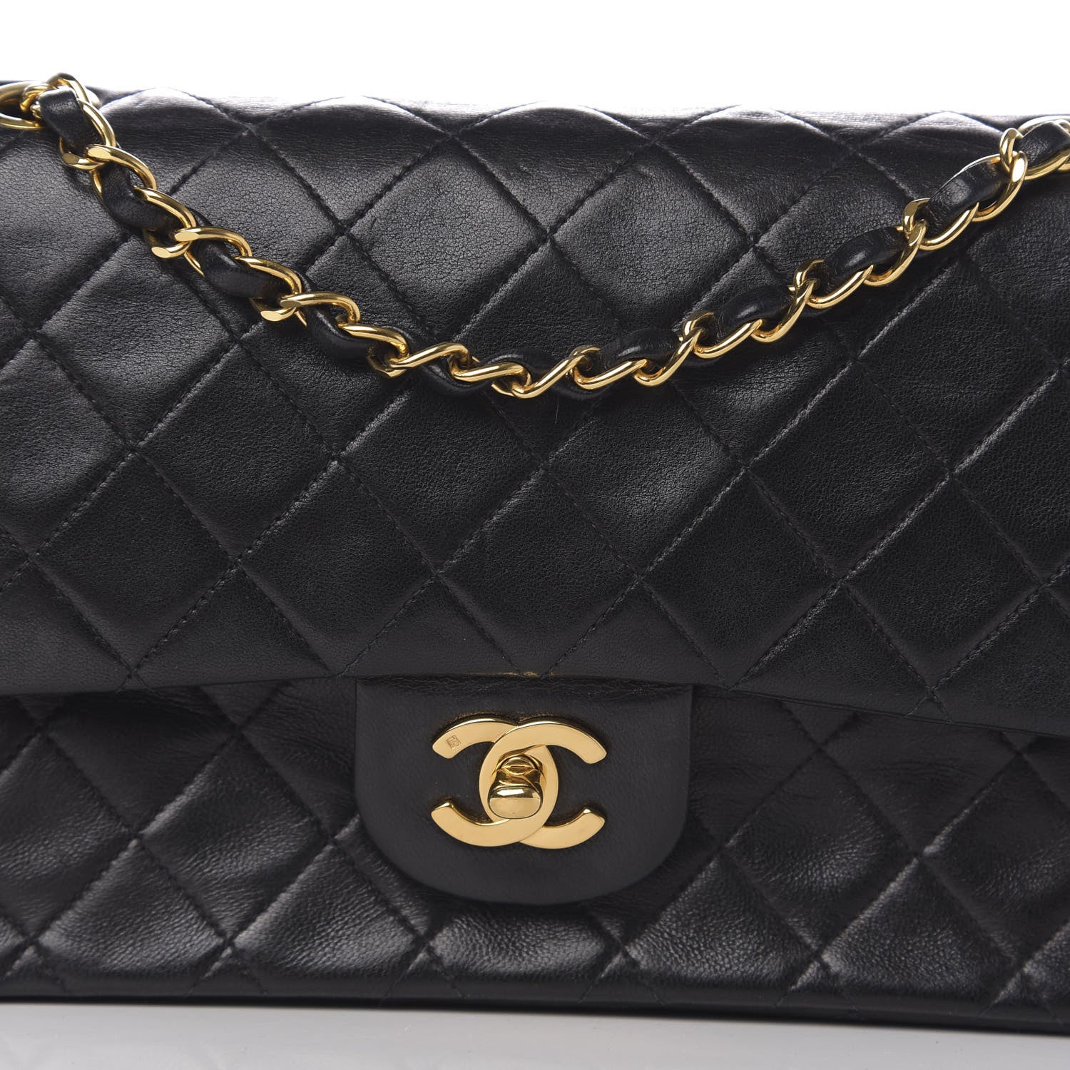 Chanel Lambskin Quilted Medium Double Flap Black 13 of 13