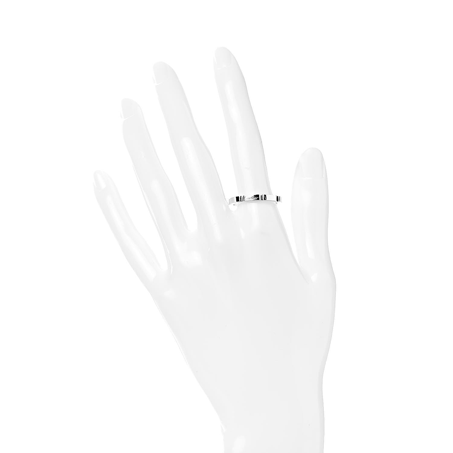 Cartier 18K White Gold 2.5mm Maillon Panthere Wedding Band Ring 58 8.25 2 of 4