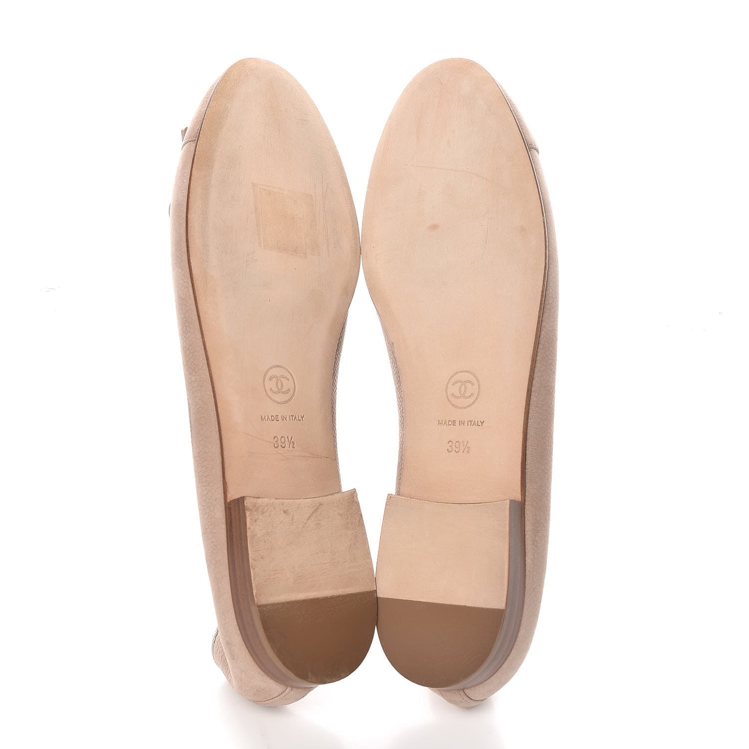 Chanel Nubuck Cap Toe CC Ballerina Flats 39.5 Light Brown 5 of 8